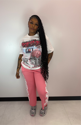 White Flower Joggers